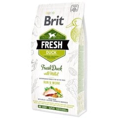 Brit Fresh для активных собак с уткой и просом, 12 кг цена и информация | Сухой корм для собак | hansapost.ee