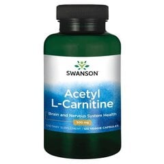 Пищевая добавка Swanson Ацетил L-карнитин 500 мг., 100 капсул. цена и информация | Витамины и добавки для хорошего самочувствия | hansapost.ee