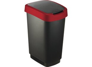 Ведро для мусора Rotho Swing Twist, 50L, черное ведро с красным декором цена и информация | Мусорные ведра | hansapost.ee