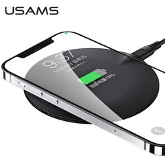 USAMS CD149 Беспроводное зарядное устройство 15W, черное цена и информация | Зарядные устройства для телефонов | hansapost.ee
