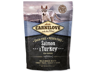 Cухой корм Carni Love Salmon & Turkey Puppy 1,5 кг цена и информация | Сухой корм для собак | hansapost.ee
