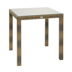 Уличный стол Wicker 73x73 см, коричневый цена и информация | Садовые столы, столики | hansapost.ee