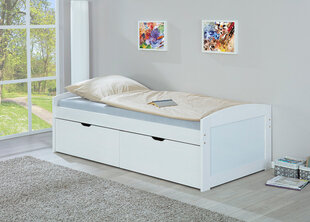 Кровать Эйнар 90x200, белая цена и информация | Кровати | hansapost.ee
