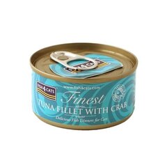 F4C kassikonserv tuunikalafilee ja krabiga, 70 g цена и информация | Консервы для кошек | hansapost.ee