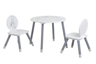 Детский стол + 2 стула Bear, серый/белый цена и информация | Детские столы и стулья | hansapost.ee