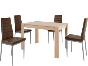 Комплект мебели для столовой Notio Living Lori 120/Kota, цвета дуба/коричневый цена и информация | Комплекты мебели для столовой | hansapost.ee