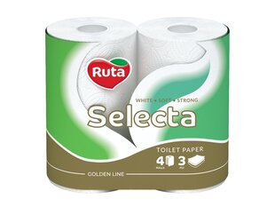 Туалетная бумага Ruta Selecta 4рул 3сл цена и информация | Туалетная бумага, бумажные полотенца | hansapost.ee