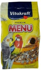 VITAKRAFT полноценный корм для попугаев средних размеров PREMIUM MENU 1 кг цена и информация | Корм для птиц | hansapost.ee