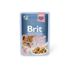 Brit Premium Cat Delicate консервы для кошек в мешочке Chicken for Kitten 85г x 24шт цена и информация | Консервы для кошек | hansapost.ee