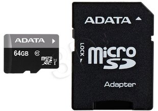ADATA Premier UHS-I 64 GB, MicroSDXC, Fl цена и информация | Карты памяти для телефонов | hansapost.ee