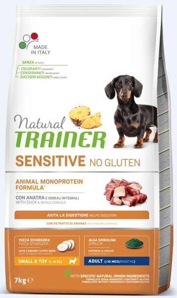 Kuivtoit koertele pardilihaga Natural Trainer Sensitive No Gluten väikestele ja eriti väikestele koeratõugudele, 7 kg