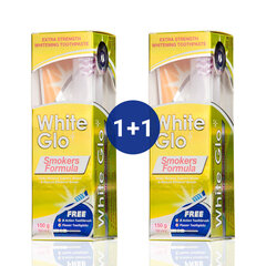 Hambapasta komplekt "White Glo" Smokers Formula, 1+1, 2x150 ml hind ja info | Hambaharjad, hampapastad ja suuloputusvedelikud | hansapost.ee