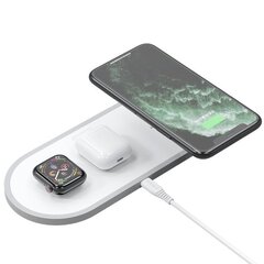 Беспроводное зарядное устройство Dudao 3in1 Qi Airpods / Apple Watch 38 мм, белое цена и информация | Зарядные устройства для телефонов | hansapost.ee