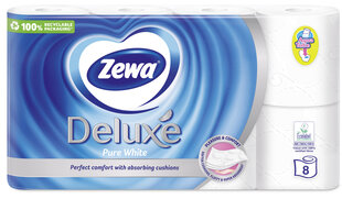 Туалетная бумага ZEWA Deluxe Pure White, 3 слоя, 8 рулонов цена и информация | Туалетная бумага, бумажные полотенца | hansapost.ee