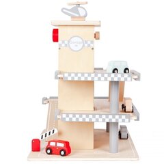 Большой деревянный гараж с лифтом + машинки Ecotoys цена и информация | Игрушки для мальчиков | hansapost.ee
