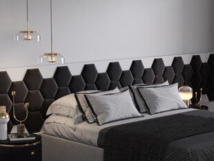Мягкие настенные панели, 3 шт., Cosmopolitan Design Lovon R4, черные цена и информация | Мягкие стеновые панели | hansapost.ee